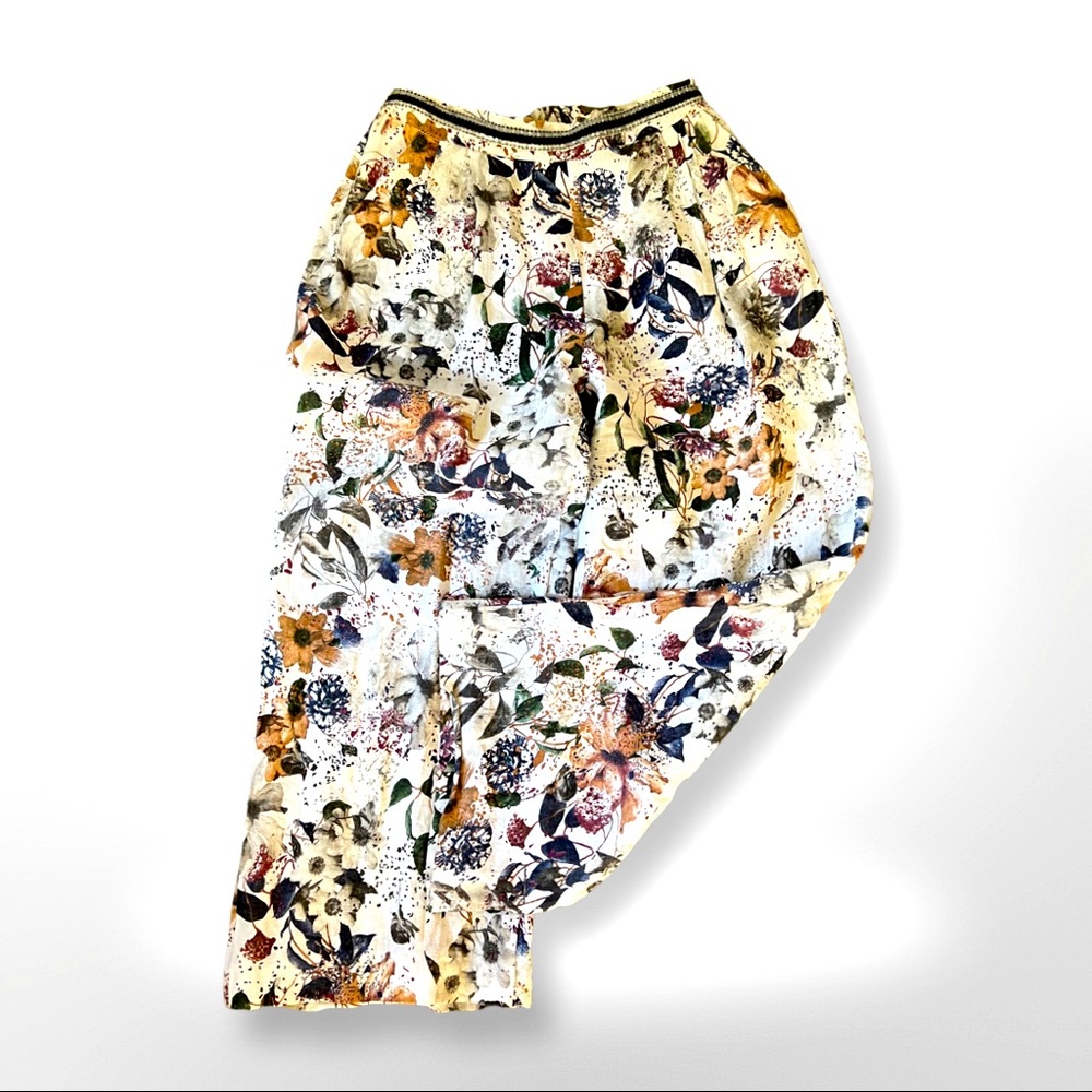 Linen palazzo pants elastic waist